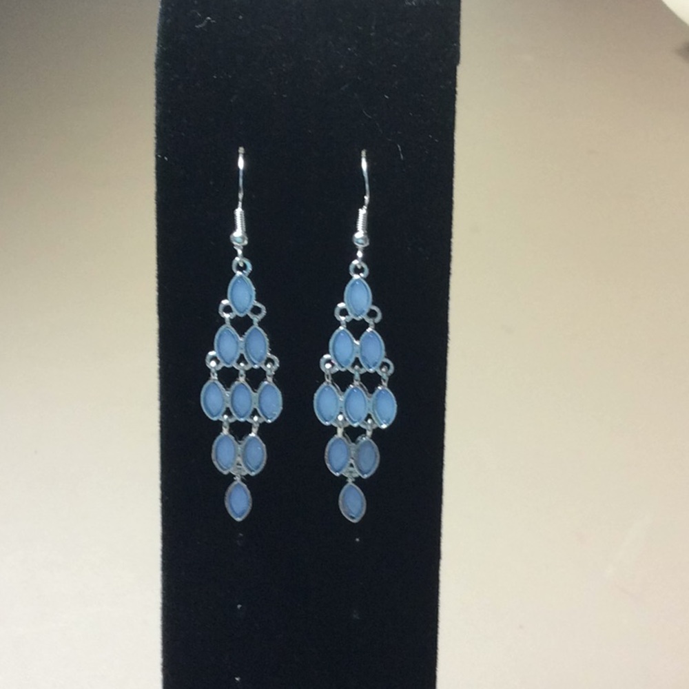 Silver and Blue Drop Earring